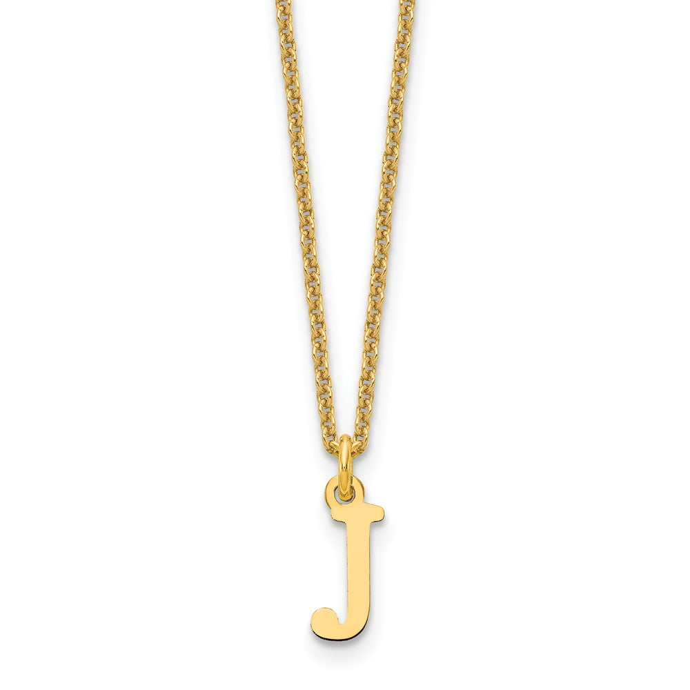 14K Gelbgold 14ky Ausgeschnitten Buchstabe J Initiale Halskette