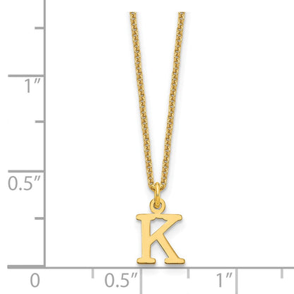 14K Gelbgold 14ky Ausgeschnitten Buchstabe K Initiale Halskette
