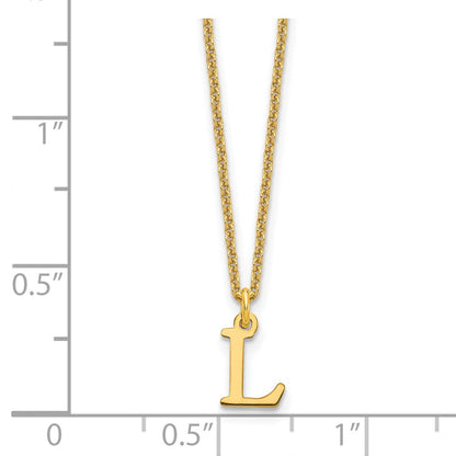 14K Gelbgold 14ky Ausgeschnitten Buchstabe L Initiale Halskette