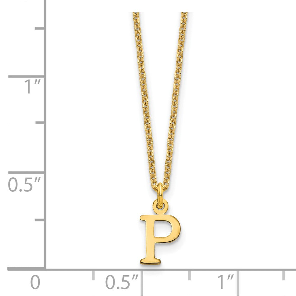 14K Gelbgold 14ky Ausgeschnitten Buchstabe P Initiale Halskette