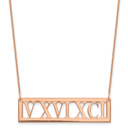 14K Roségold Roman Numeral Stab Halskette