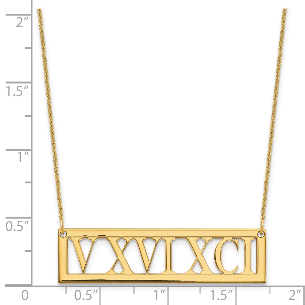 14K Gelbgold Roman Numeral Stab Halskette