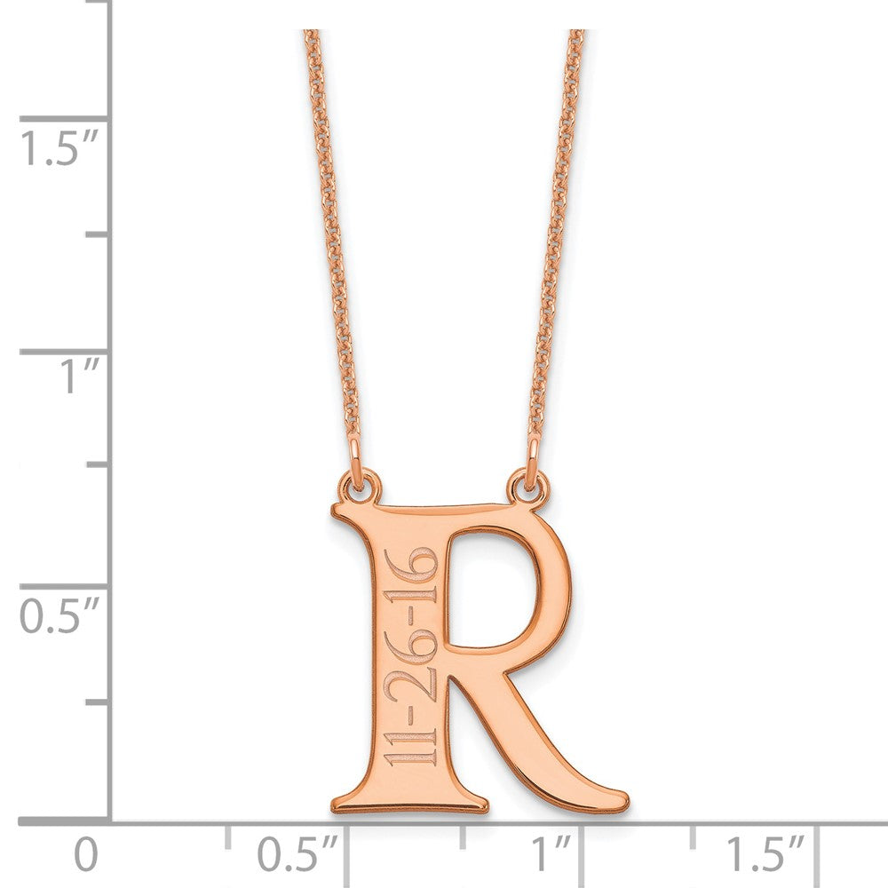14K Roségold Initiale und Date Halskette