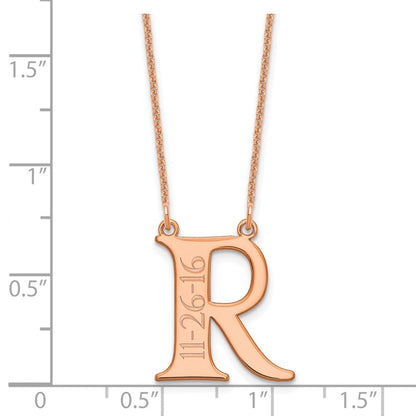 14K Roségold Initiale und Date Halskette