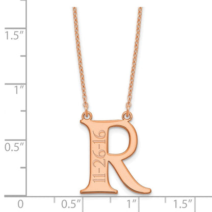 Roségoldbeschichtet Sterlingsilber /rose Initiale und Date Halskette