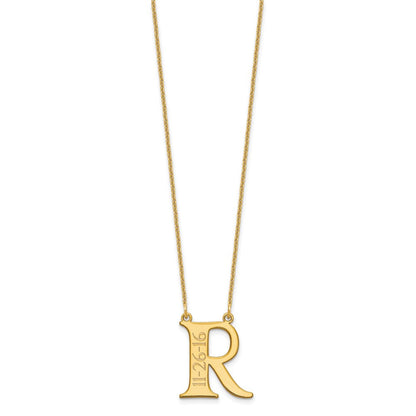 14K Gelbgold Initiale und Date Halskette