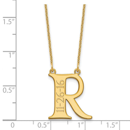 14K Gelbgold Initiale und Date Halskette