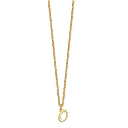 Vergoldet Sterlingsilber Buchstabe O Initiale Halskette