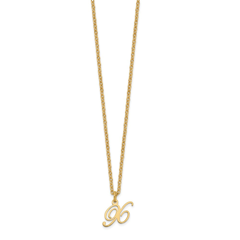 Vergoldet Sterlingsilber Buchstabe X Initiale Halskette