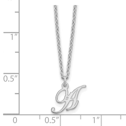 Sterlingsilber Rhodiniert Buchstabe A Initiale Halskette