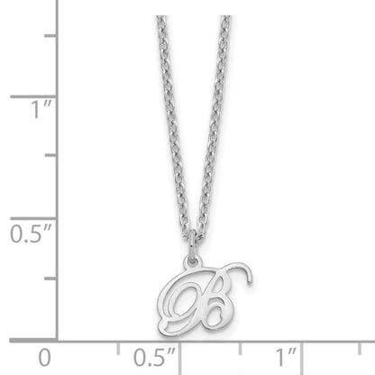 Sterlingsilber Rhodiniert Buchstabe B Initiale Halskette