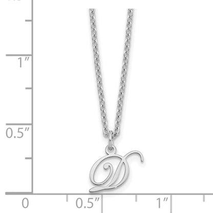 Sterlingsilber Rhodiniert Buchstabe D Initiale Halskette