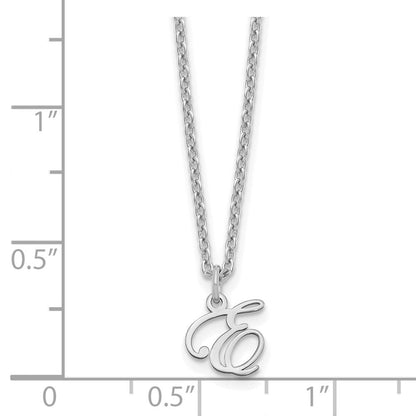Sterlingsilber Rhodiniert Buchstabe E Initiale Halskette