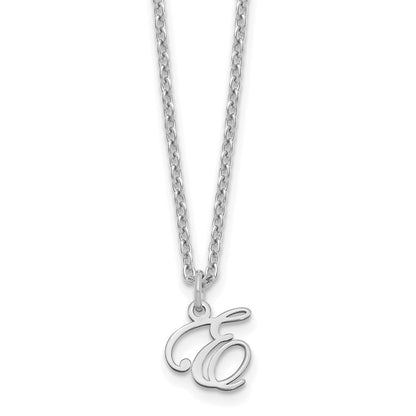 Sterlingsilber Rhodiniert Buchstabe E Initiale Halskette