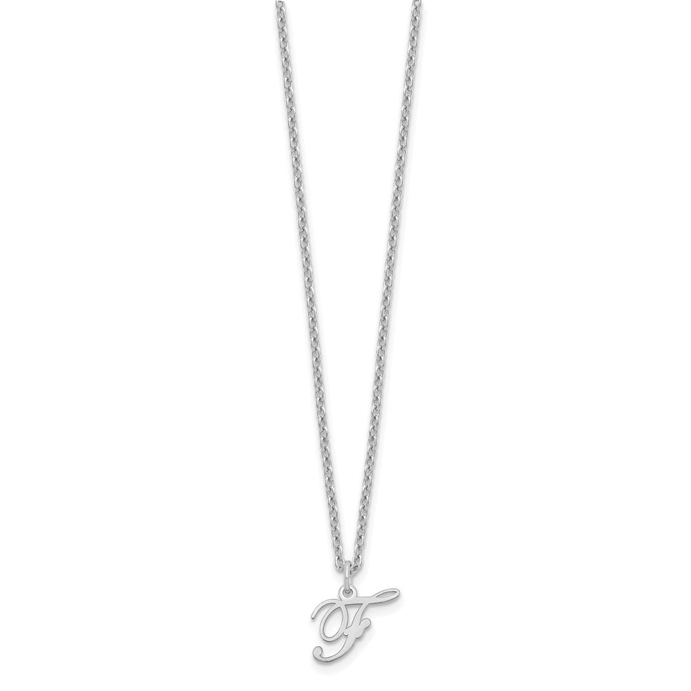 Sterlingsilber Rhodiniert Buchstabe F Initiale Halskette