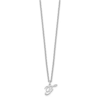 Sterlingsilber Rhodiniert Buchstabe F Initiale Halskette