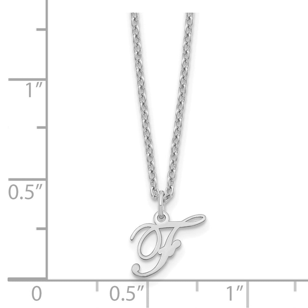 Sterlingsilber Rhodiniert Buchstabe F Initiale Halskette
