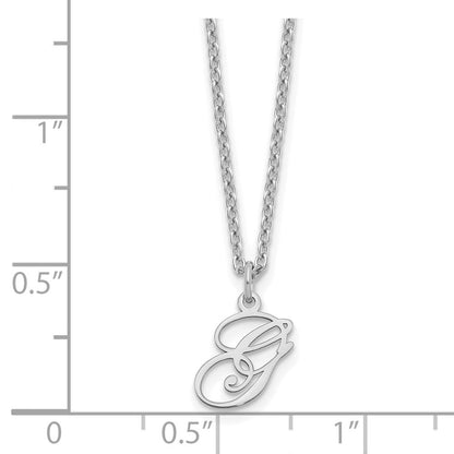Sterlingsilber Rhodiniert Buchstabe G Initiale Halskette
