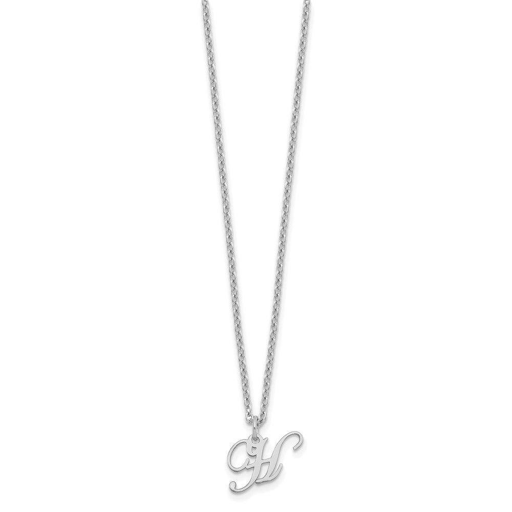 Sterlingsilber Rhodiniert Buchstabe H Initiale Halskette