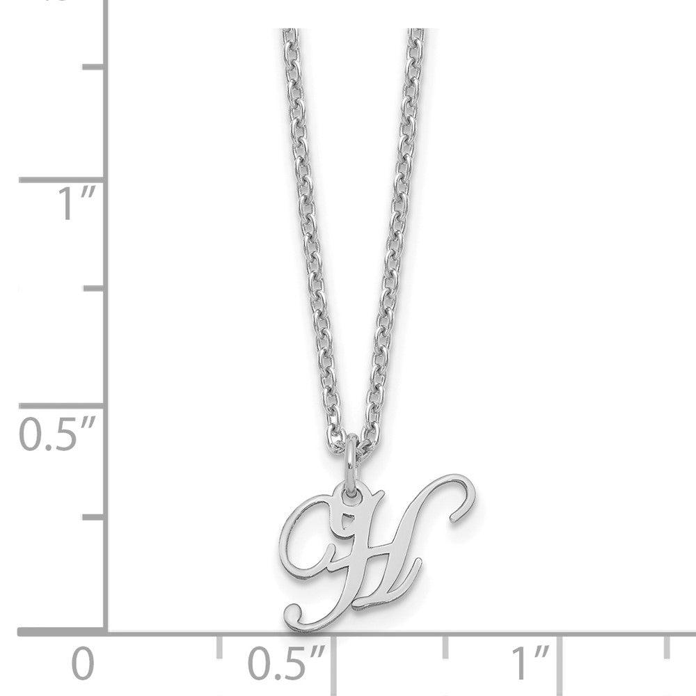Sterlingsilber Rhodiniert Buchstabe H Initiale Halskette