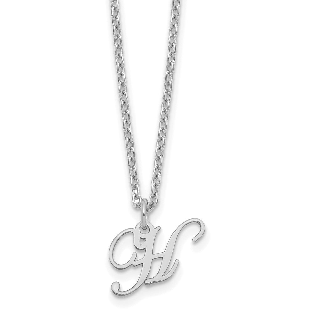 Sterlingsilber Rhodiniert Buchstabe H Initiale Halskette