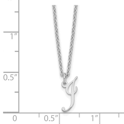 Sterlingsilber Rhodiniert Buchstabe I Initiale Halskette
