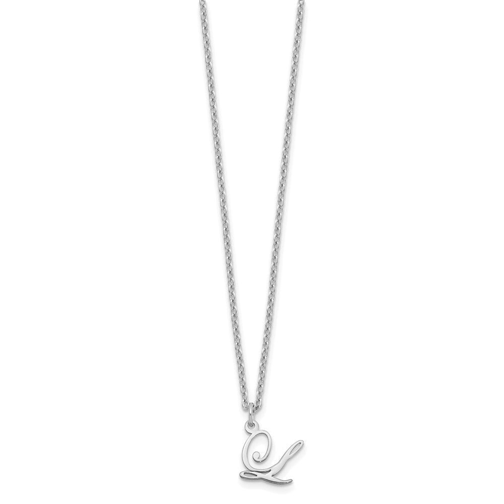 Sterlingsilber Rhodiniert Buchstabe L Initiale Halskette