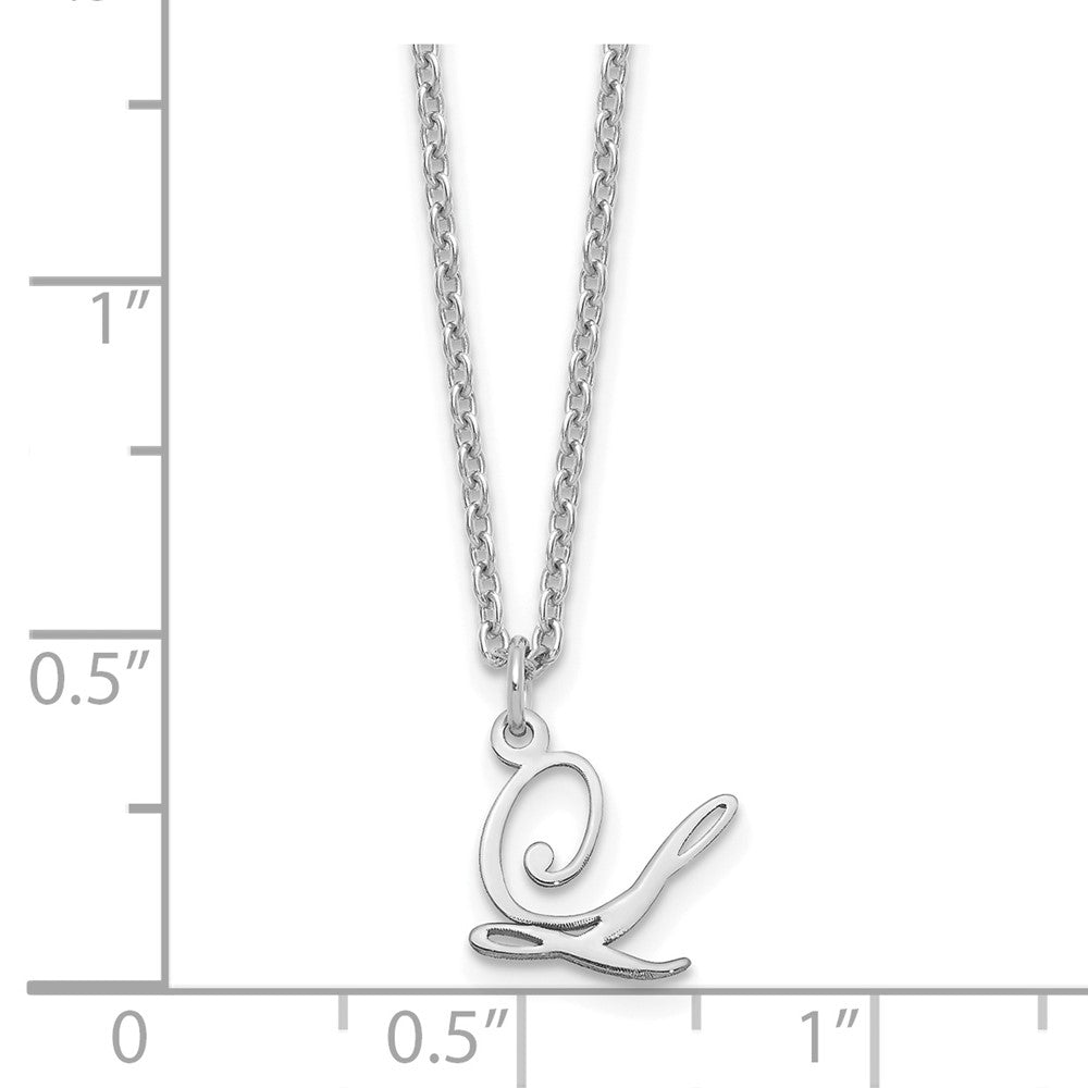 Sterlingsilber Rhodiniert Buchstabe L Initiale Halskette