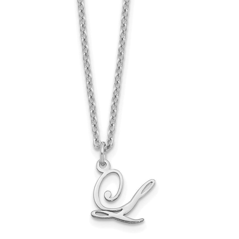 Sterlingsilber Rhodiniert Buchstabe L Initiale Halskette
