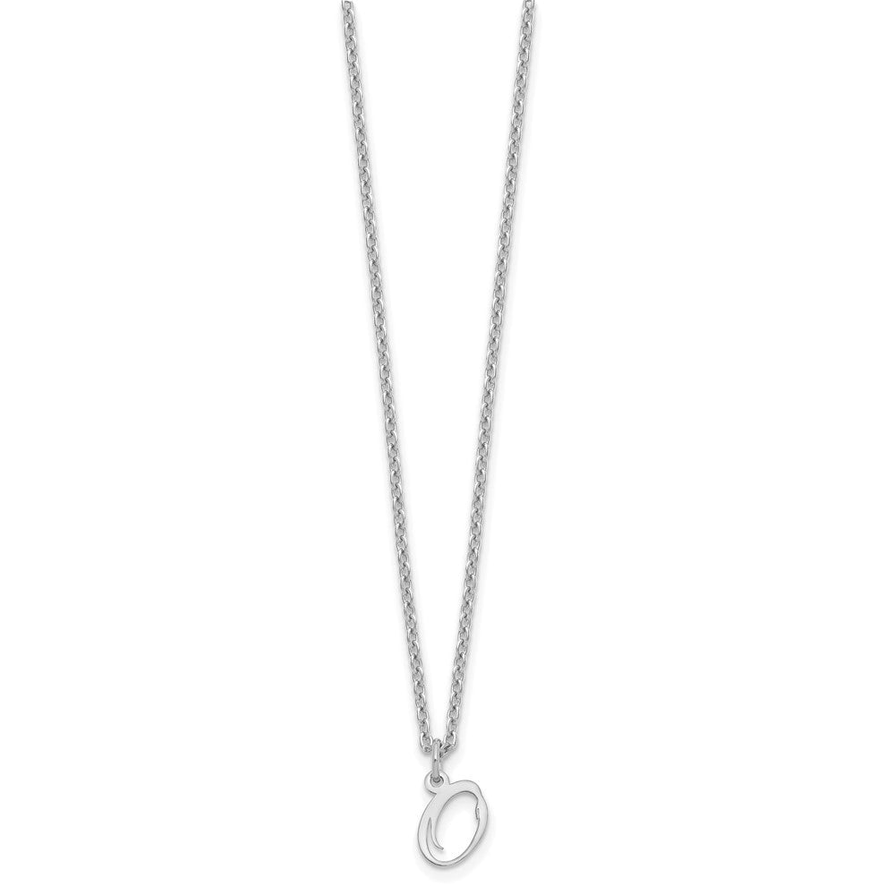 Sterlingsilber Rhodiniert Buchstabe O Initiale Halskette