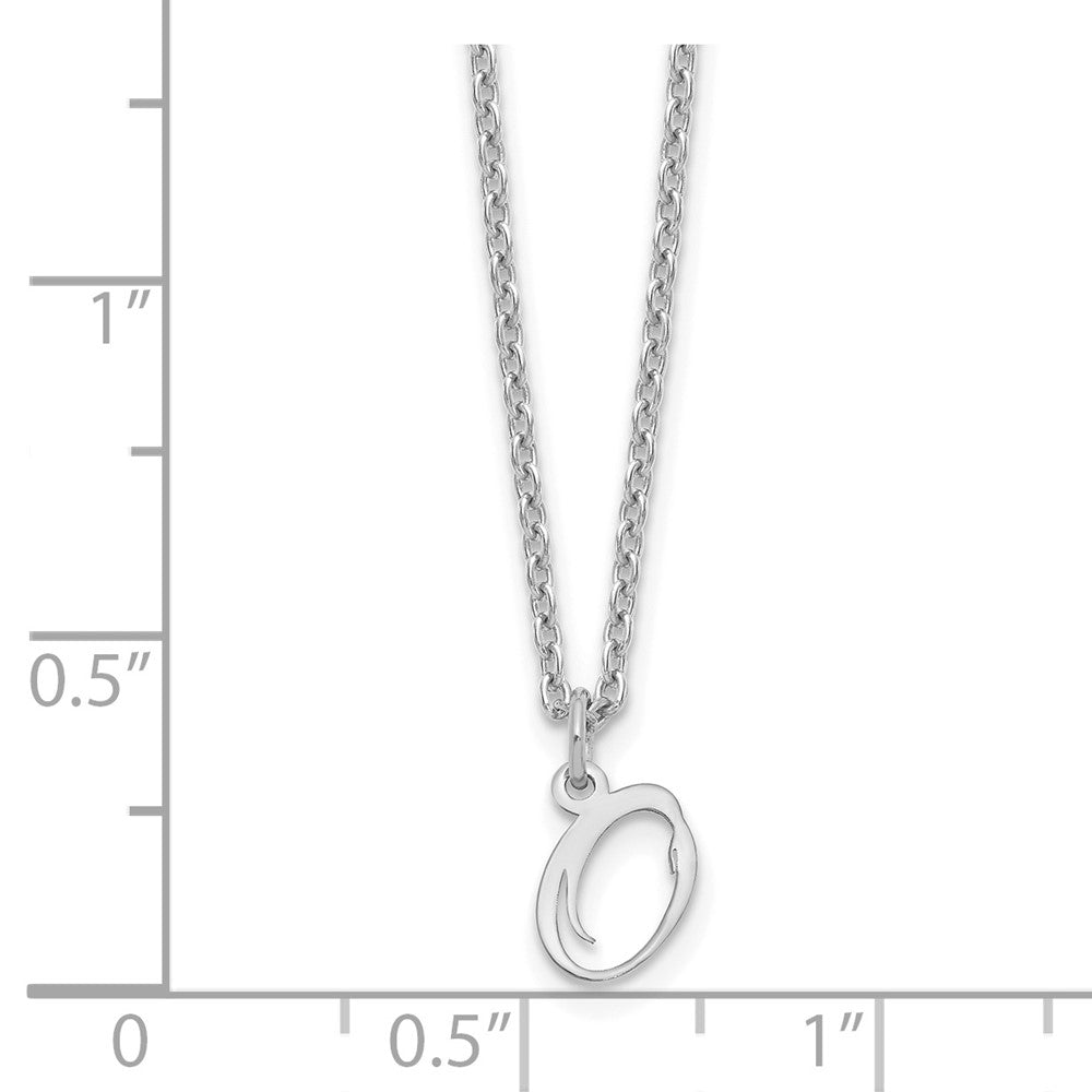 Sterlingsilber Rhodiniert Buchstabe O Initiale Halskette