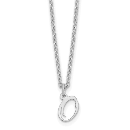 Sterlingsilber Rhodiniert Buchstabe O Initiale Halskette