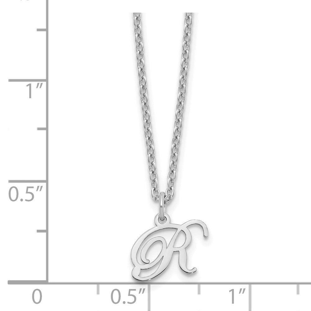 Sterlingsilber Rhodiniert Buchstabe R Initiale Halskette