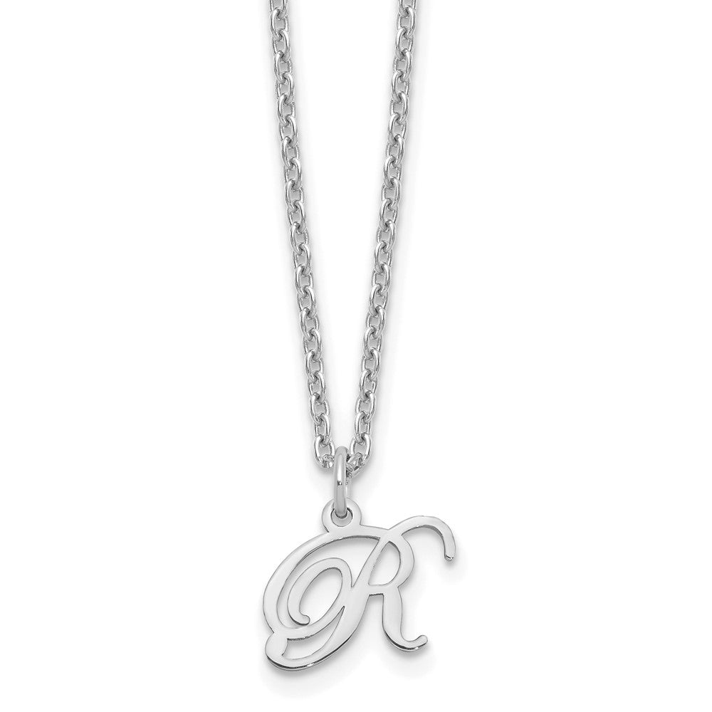Sterlingsilber Rhodiniert Buchstabe R Initiale Halskette