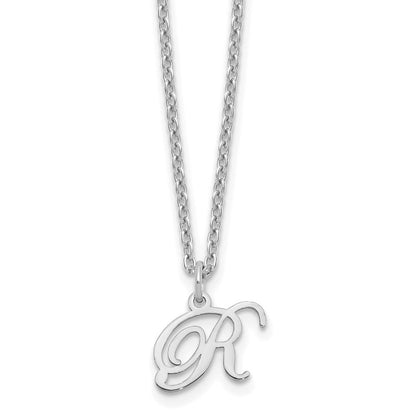 Sterlingsilber Rhodiniert Buchstabe R Initiale Halskette