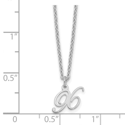 Sterlingsilber Rhodiniert Buchstabe X Initiale Halskette
