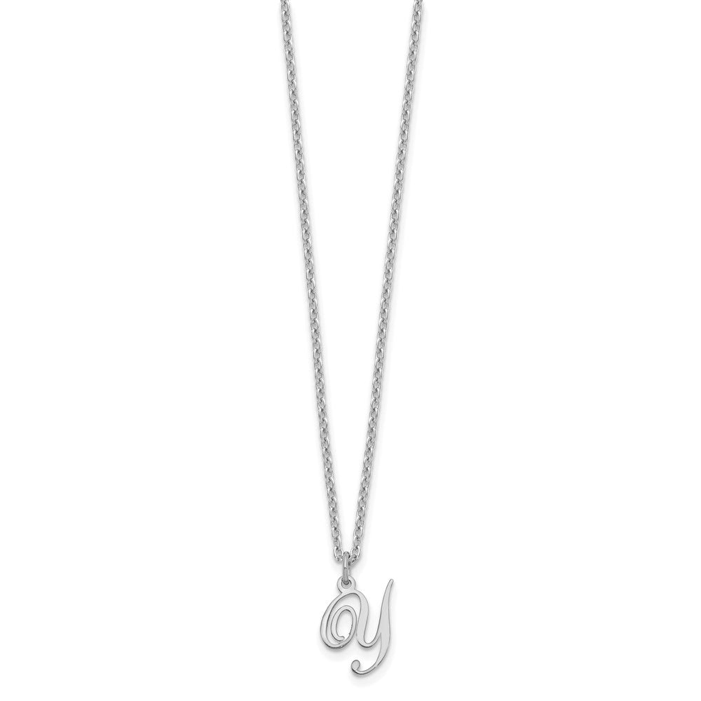 Sterlingsilber Rhodiniert Buchstabe Y Initiale Halskette