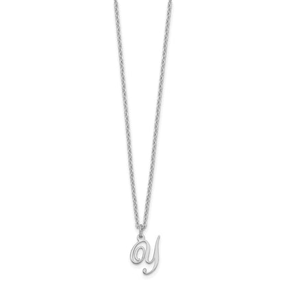 Sterlingsilber Rhodiniert Buchstabe Y Initiale Halskette