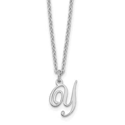 Sterlingsilber Rhodiniert Buchstabe Y Initiale Halskette