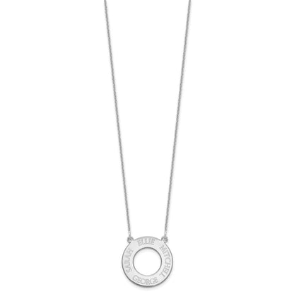 14K Weißgold Kreis mit 4 Name Halskette