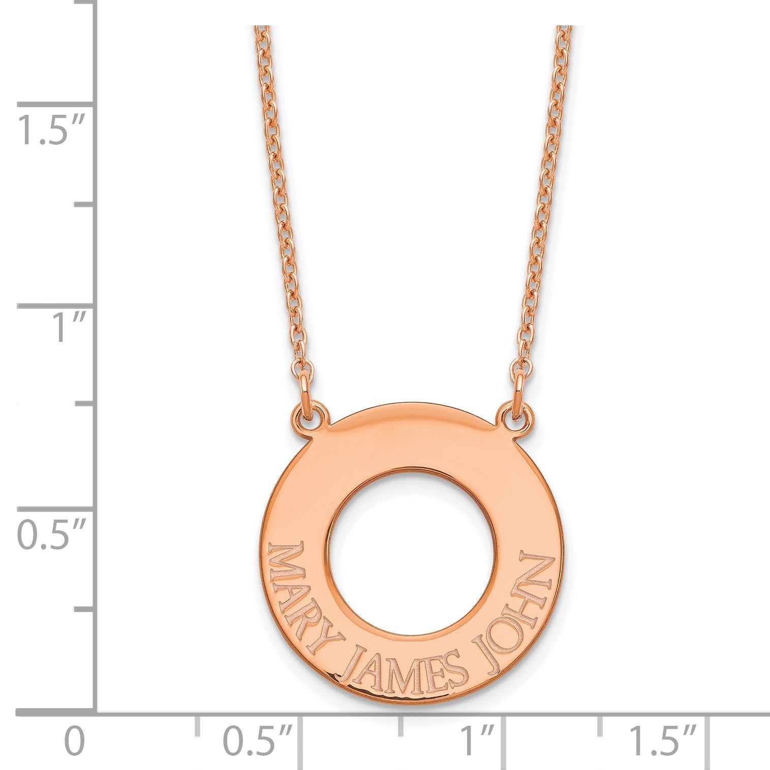 Roségoldbeschichtet Sterlingsilber /rose Kreis mit 3 Name Halskette