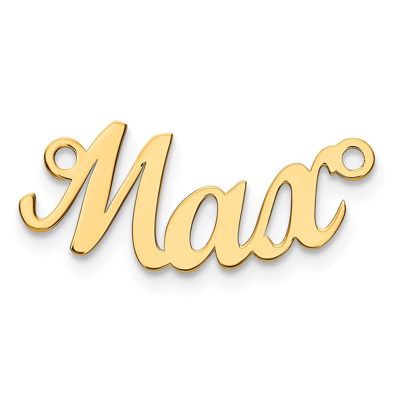 14K Gelbgold Gebogen Name Platte