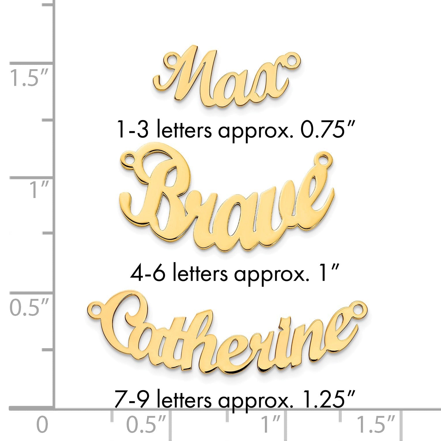 14K Gelbgold Gebogen Name Platte
