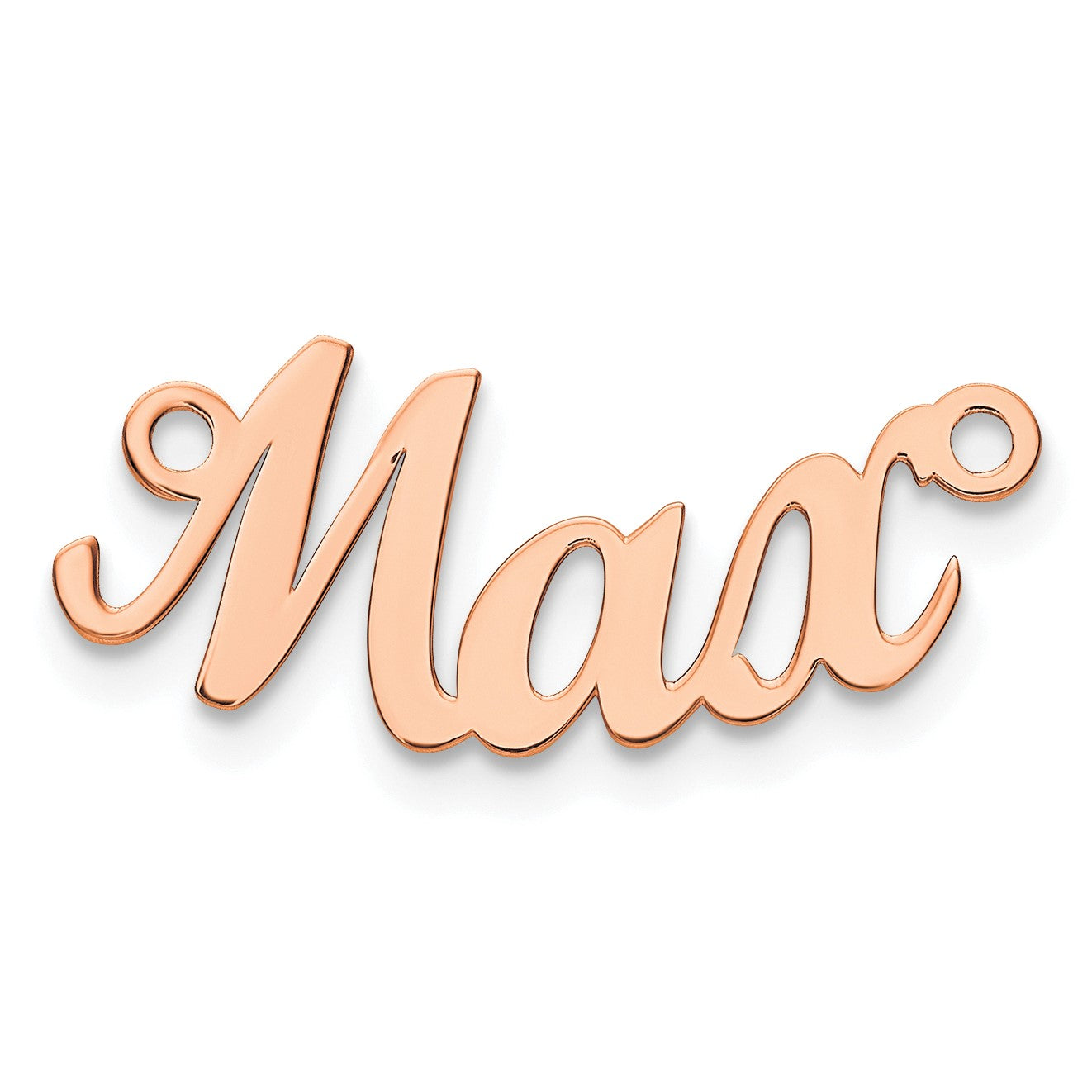 14K Roségold Gebogen Name Platte
