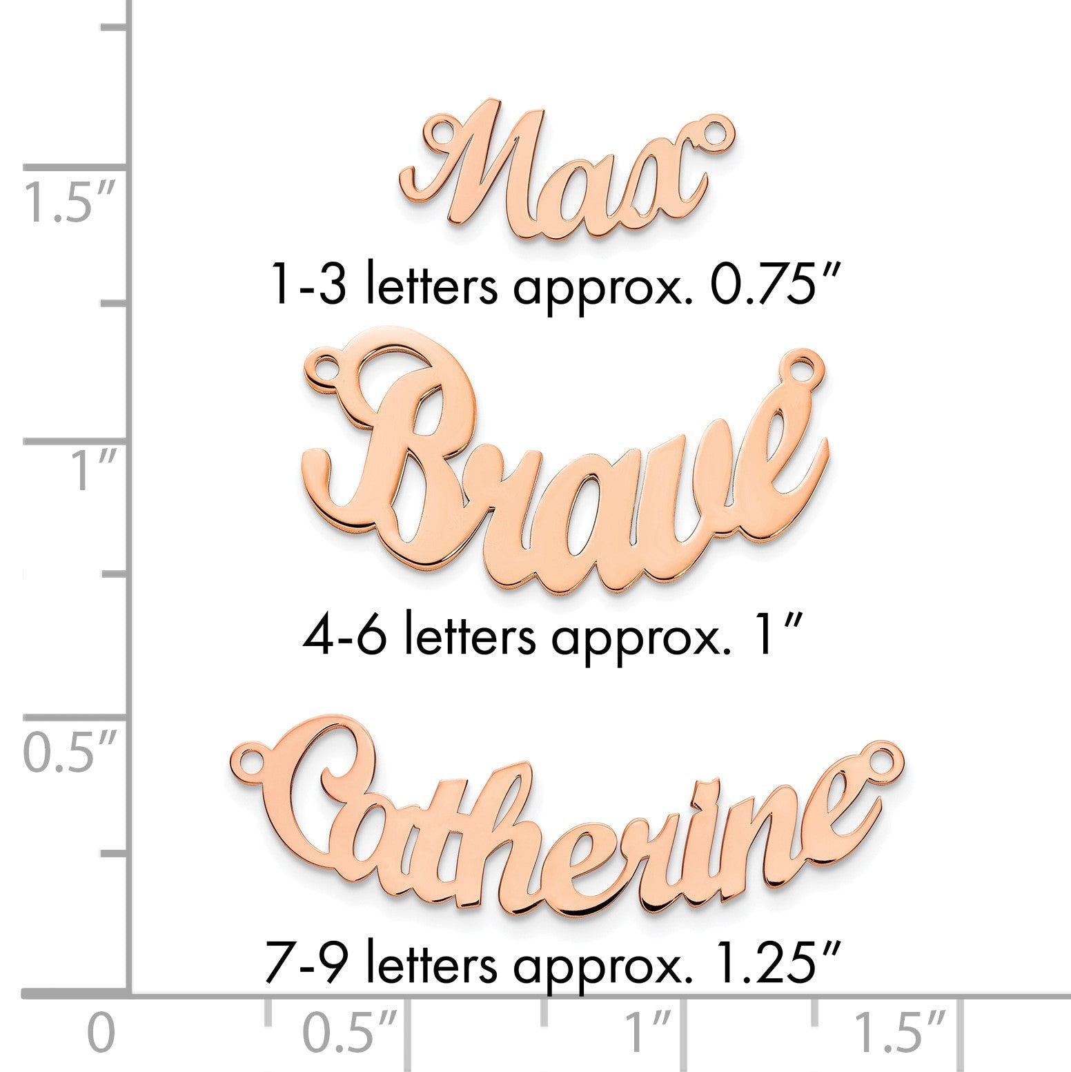 14K Roségold Gebogen Name Platte