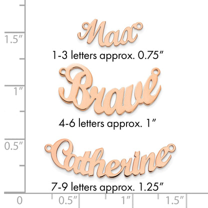 14K Roségold Gebogen Name Platte