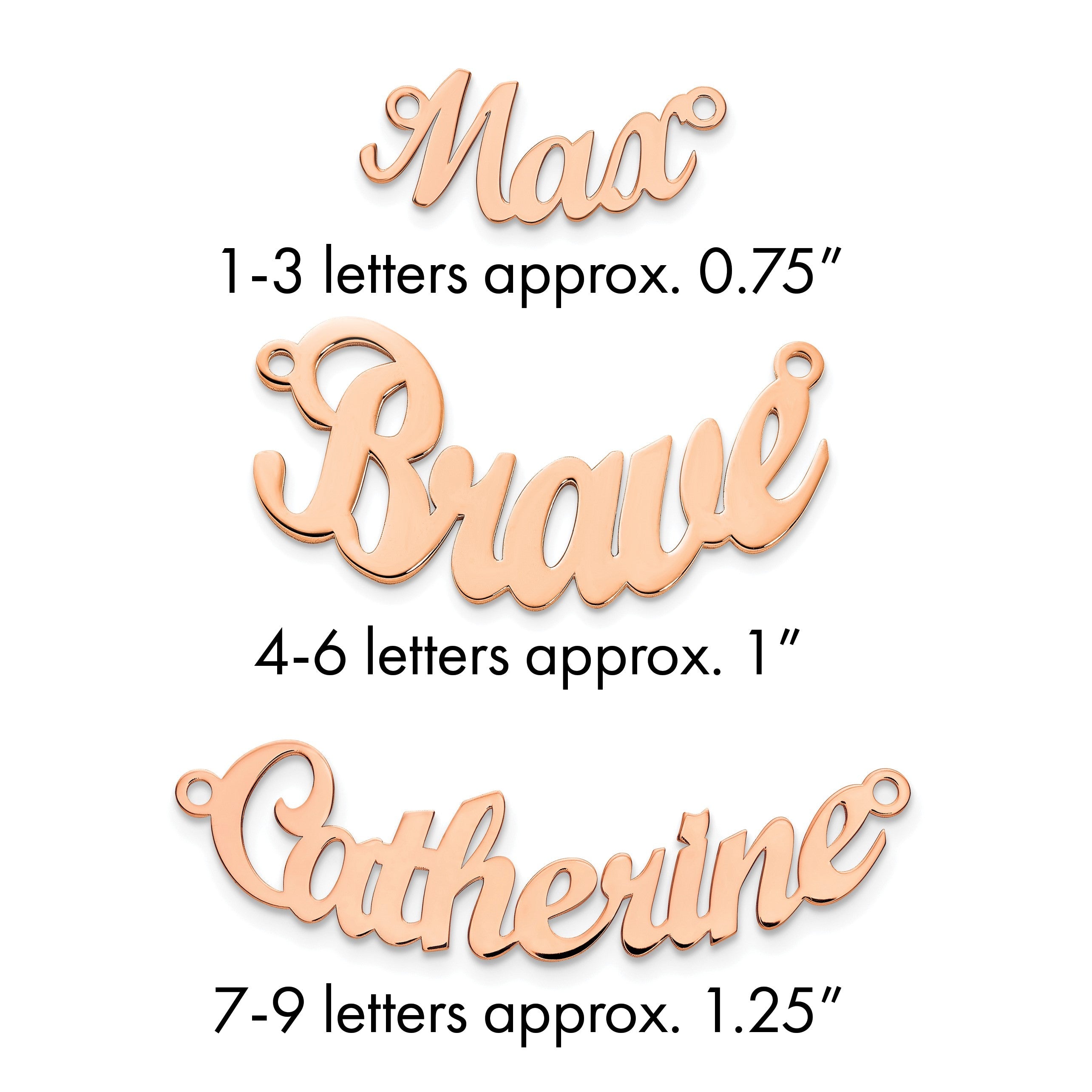 14K Roségold Gebogen Name Platte