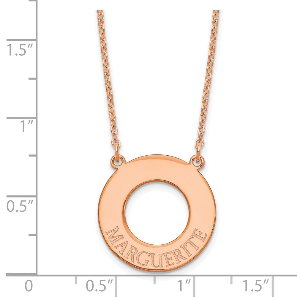 Roségoldbeschichtet Sterlingsilber /rose Kreis mit 1 Name Halskette