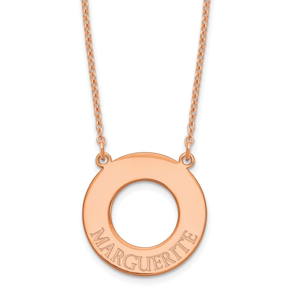 Roségoldbeschichtet Sterlingsilber /rose Kreis mit 1 Name Halskette