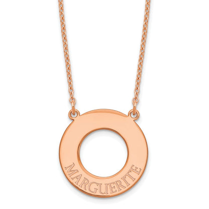 Roségoldbeschichtet Sterlingsilber /rose Kreis mit 1 Name Halskette